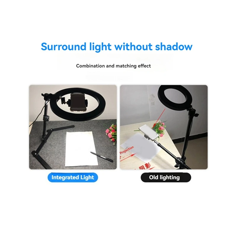 เดสก์ท็อป LED Selfie REMOTE Ring Light LED Selfie Ringlight สําหรับโทรศัพท์ทําอาหารการถ่ายภาพแสง Ringlight พร้อมขาตั้งขาตั้งกล้อง