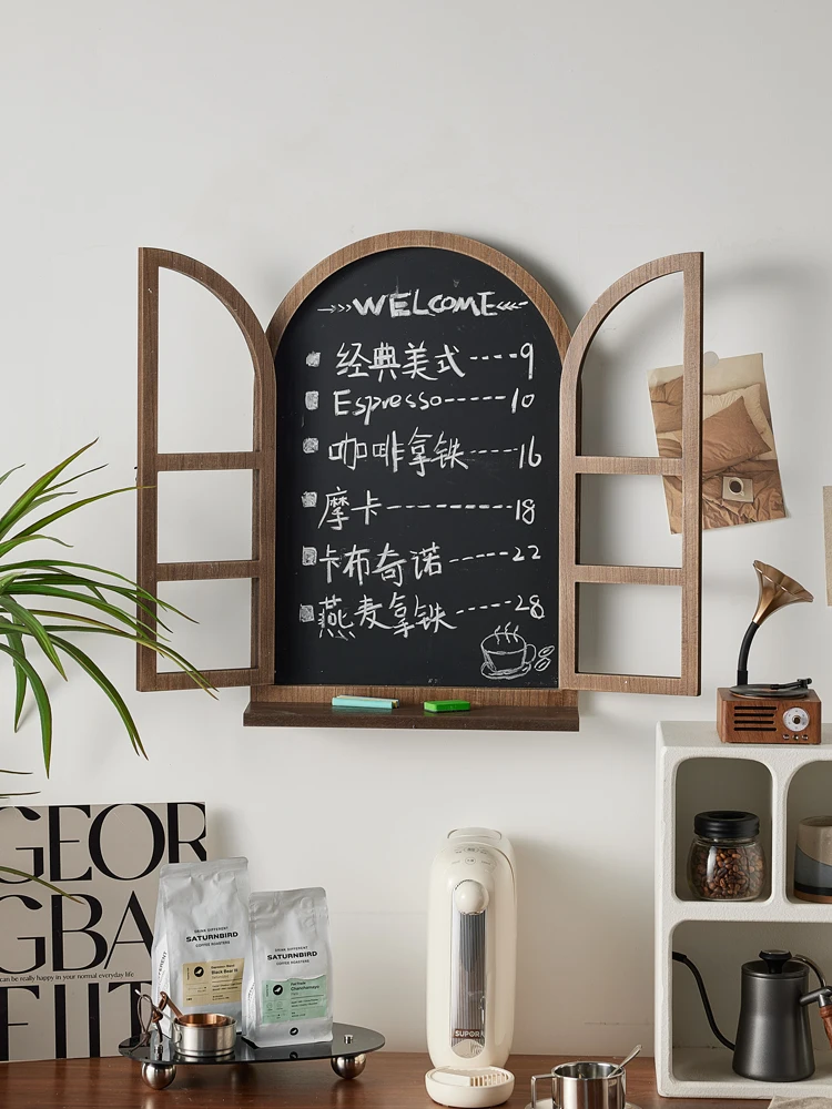 

American Country Retro Old False Window Blackboard Wall Hanging Storage Partition Wall Decoration Three-dimensional