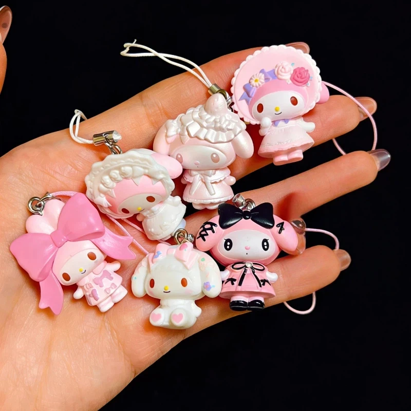 

Cute Bow Cat Melody Dress Up Sweet Girly Style Pendant Blind Box Lovely Cartoon Figure Keychain Bag Hanging Ornament Decor Gift