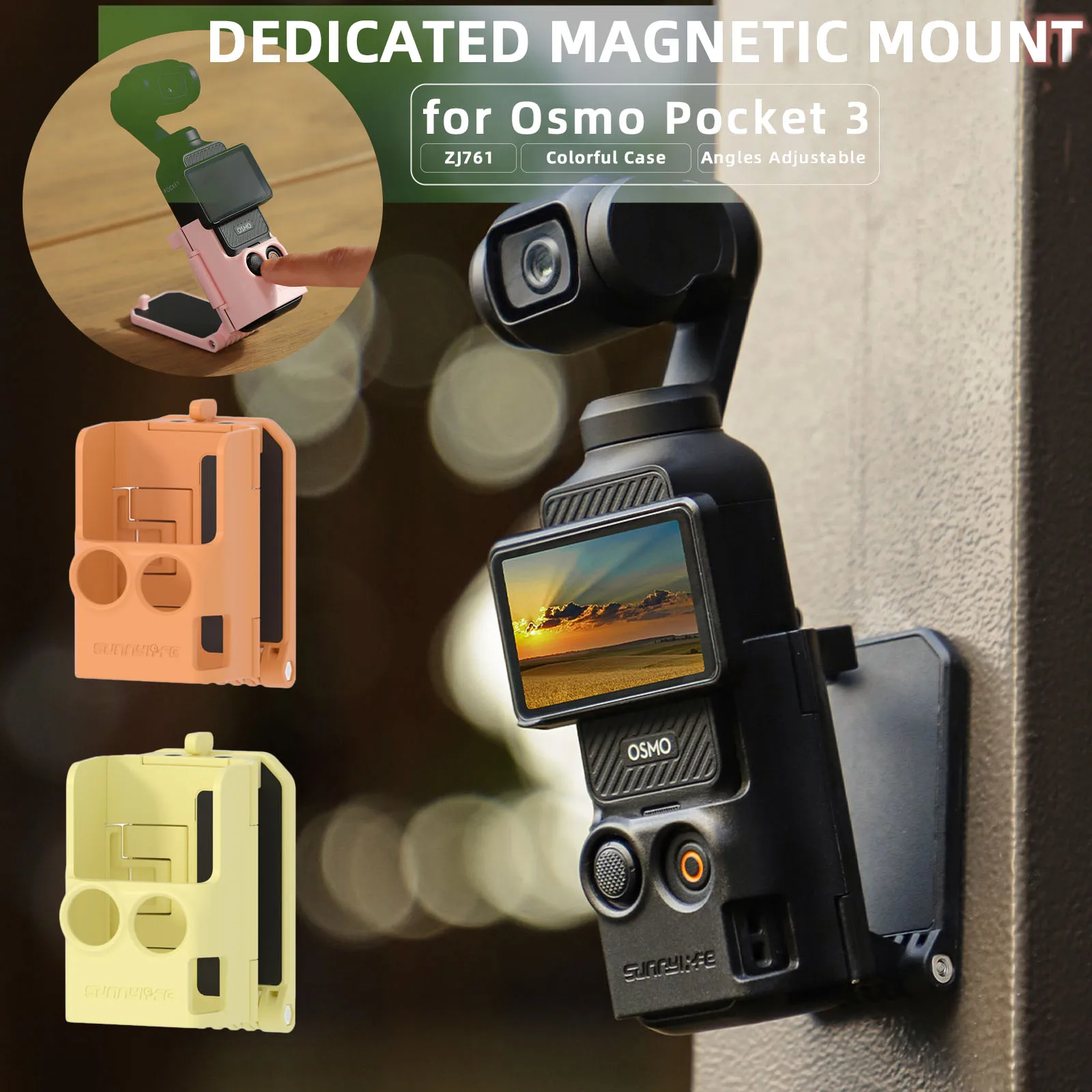 

Magnetic Bracket Base for OSMO Pocket 3 Quick Release Angle Adjustable Desktop Stand with Anti-slip Pad for Pocket 3 Accessories