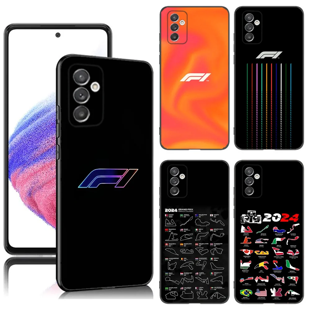 F1 Race Tracks Circuits 2024 Phone Case For Samsung S24,23,22,30,21,10,9,Ultra,Plus,Lite,FE,5G Black Soft Case