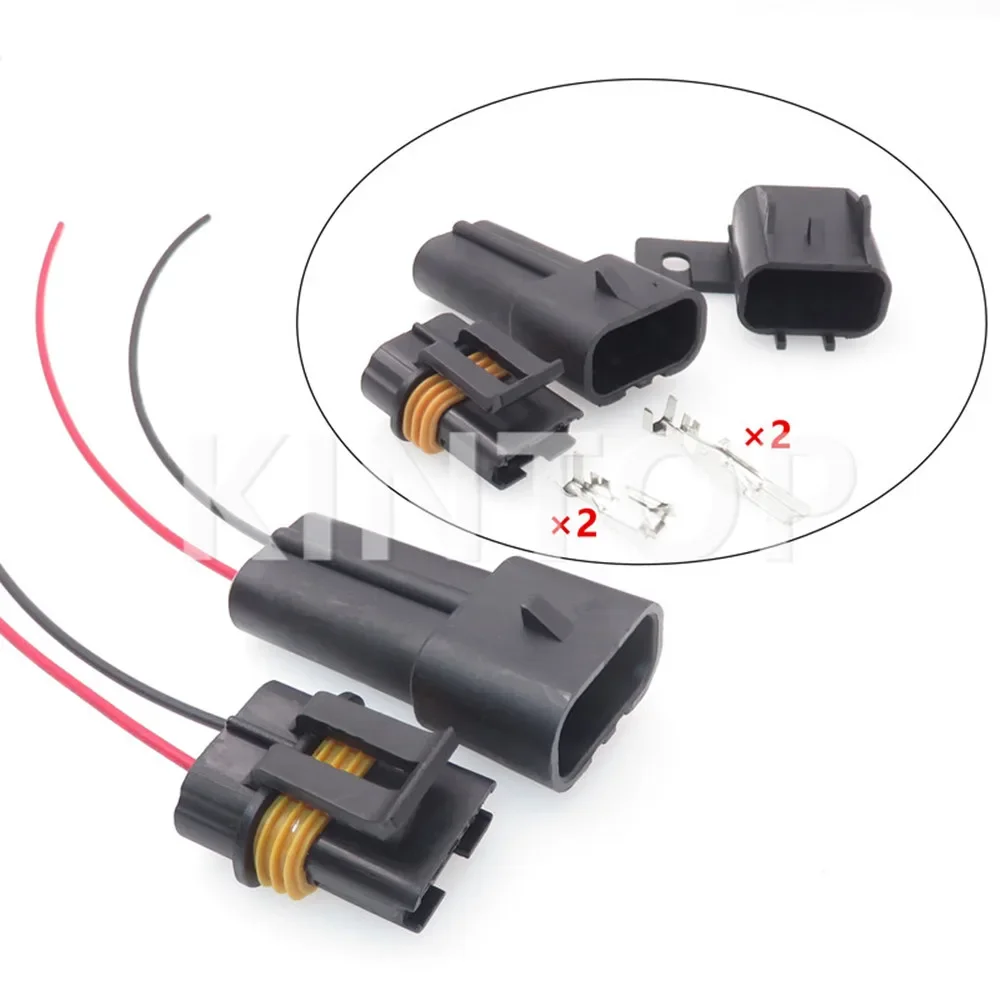 

1 Set 2 Pins Automotive Electronic Fan Plug AC Assembly 12103172 12033769 12033731 Car Waterproof Connector For Buick