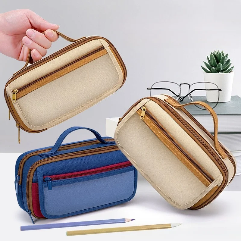 1Pc 9‑Layer Large‑Capacity Pencil Case, durable multicolor stationery organizer for school daily use and student gifting