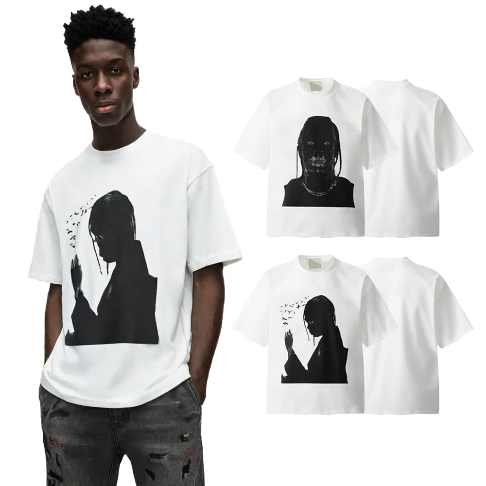 Summer Y2k Streetwear Rapper Graphic T Shirts Hip Hop Street Style Cotton Casual Clothing Oversized Rap Stars Shorts Sleeve Tees