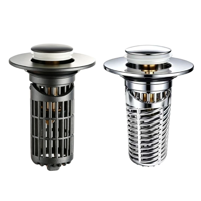 F92C Split Basket Sink Drain Insert for Bathroom Sink Replacement with Press Top Filter Design for Daily Service Use