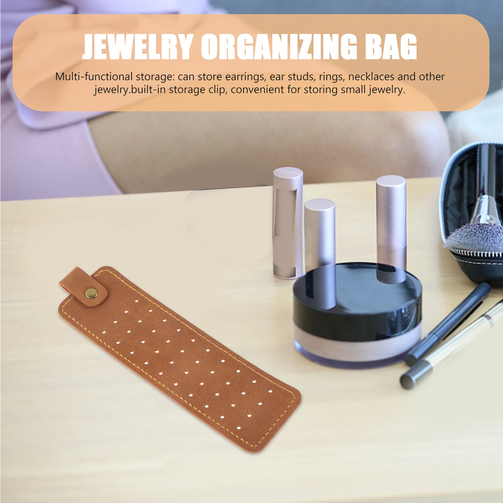 

Foldable Jewelry Organizer Storage Bag Women Pu Jewelry Holder Earring Ring Necklace Travel Case Waterproof