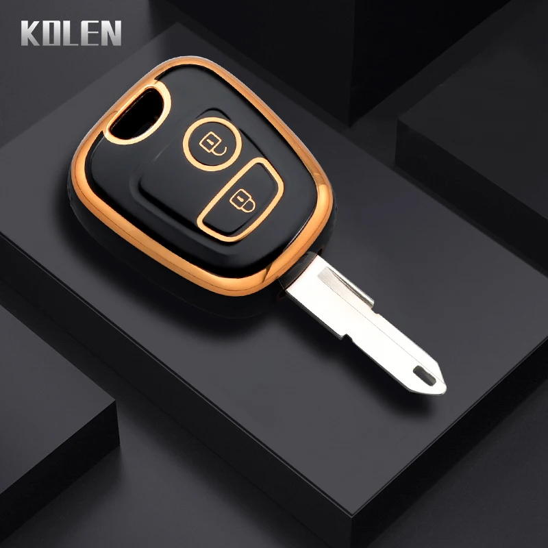 NEW TPU Remote Car Key Case Shell Cover For Peugeot 106 107 206 207 306 307 406 407 For Citroen C1 C4 Protector Fob Accessories