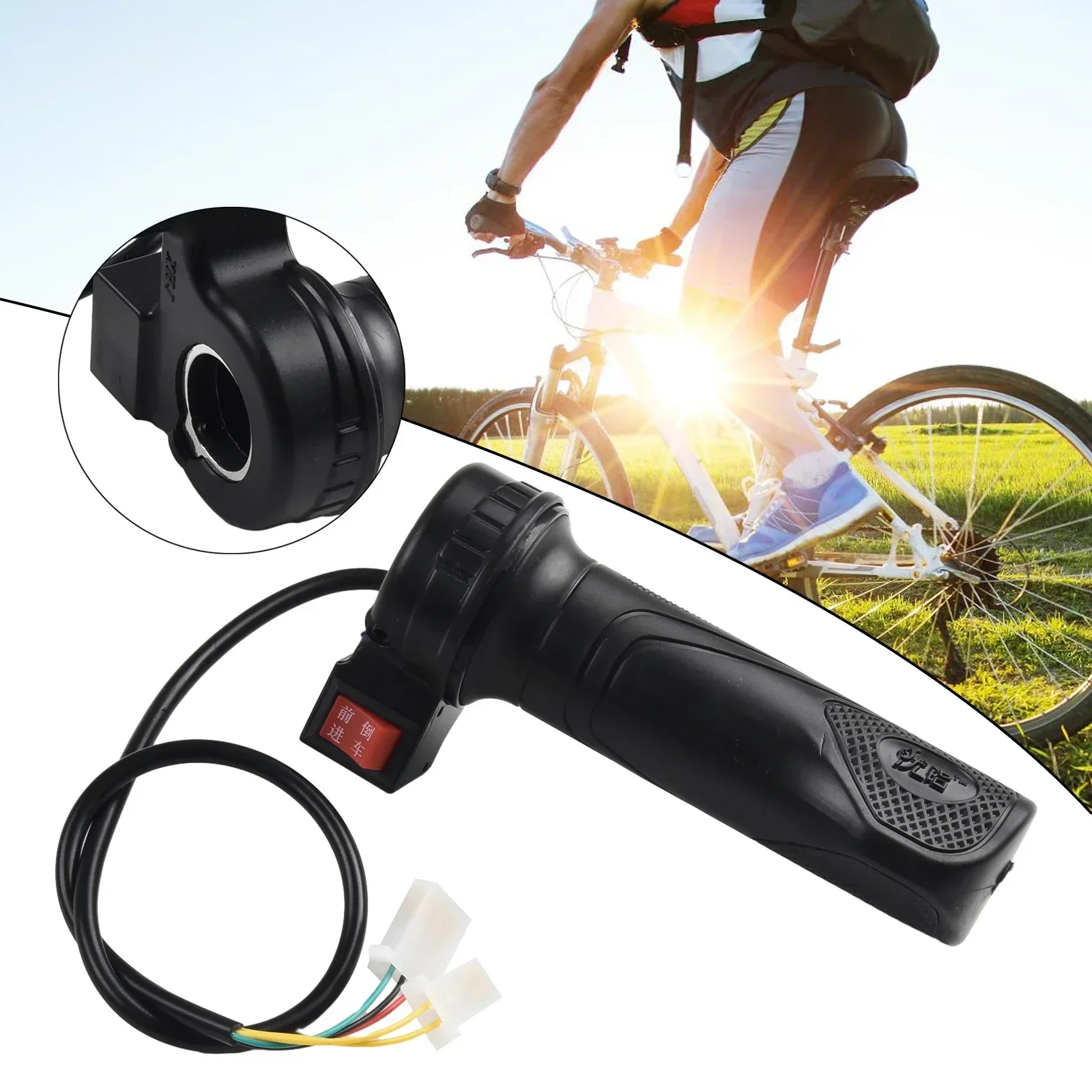 1pc Electric Bike Throttle Motorcycle-style Bicycle Twists Throttle High/Medium/Low Speed Forward/Reverse Bike Part