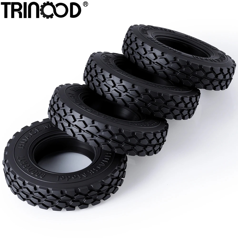 Neumáticos de Goma TRINOOD de 65*16 mm para Camión de Remolque Tamiya 1/16, Piezas de Mejora para Camiones de Carga