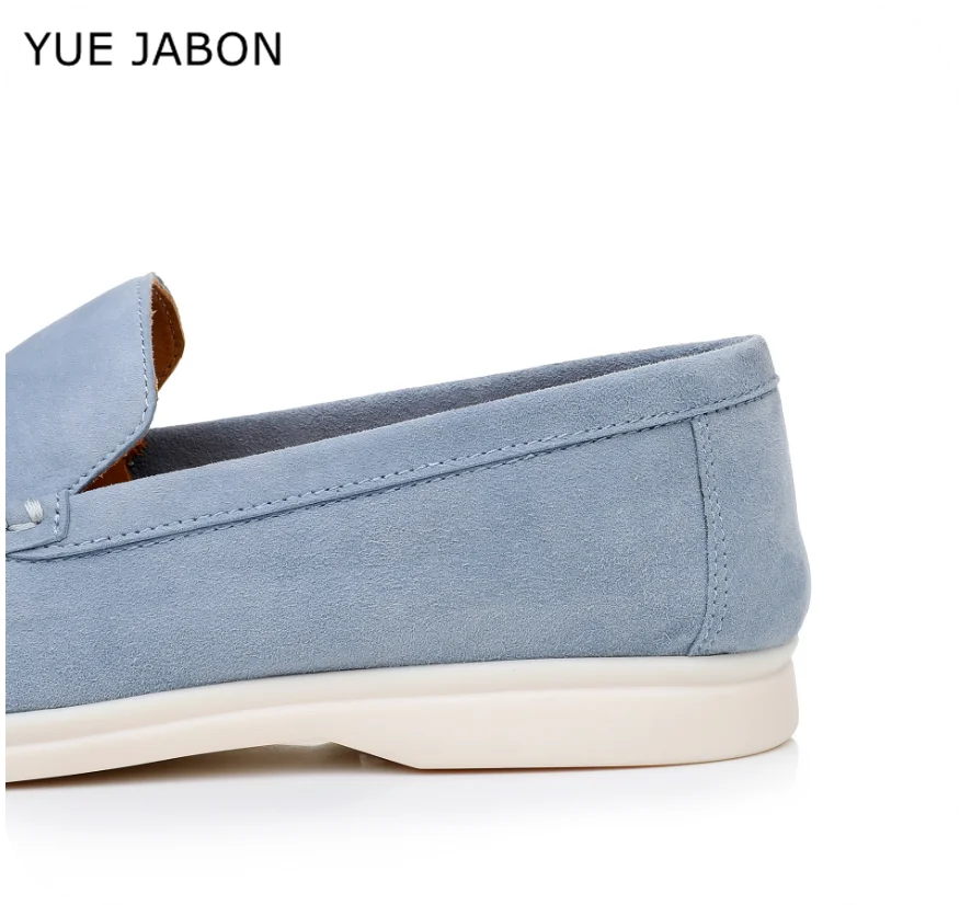 Blue New Classic Low Top Cow Suede Real Leather Loafers Men Casual Shoes Luxury Mens Breathable Slip on Driving Shoes Moccasins