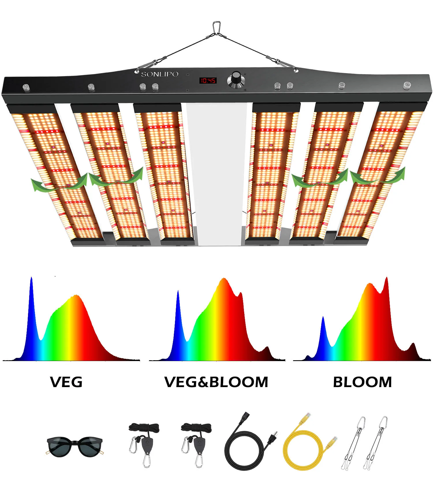 高輝度LEDグローライト,450W,5x5フィート,3タイプ,フルスペクトル照明,Samsung LEDカバレッジ,spc4500