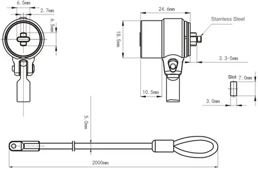 Serrure de sécurité antivol universelle pour ordinateur portable, câble en acier de 2m, ordinateur portable, tablette, iPad, téléphone portable, maison, bureau, PRHotel