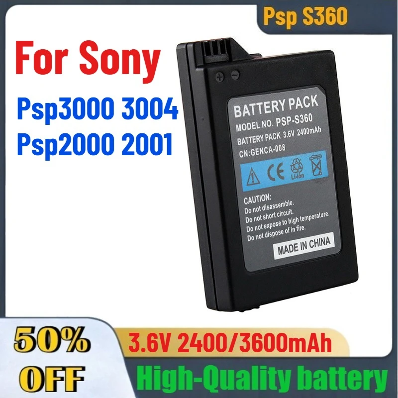 

3.6V 2400mAh 3600mAh Psp S360 Battery for Sony Psp3000 3004 Psp2000 2001 Portable Console Games Accessories