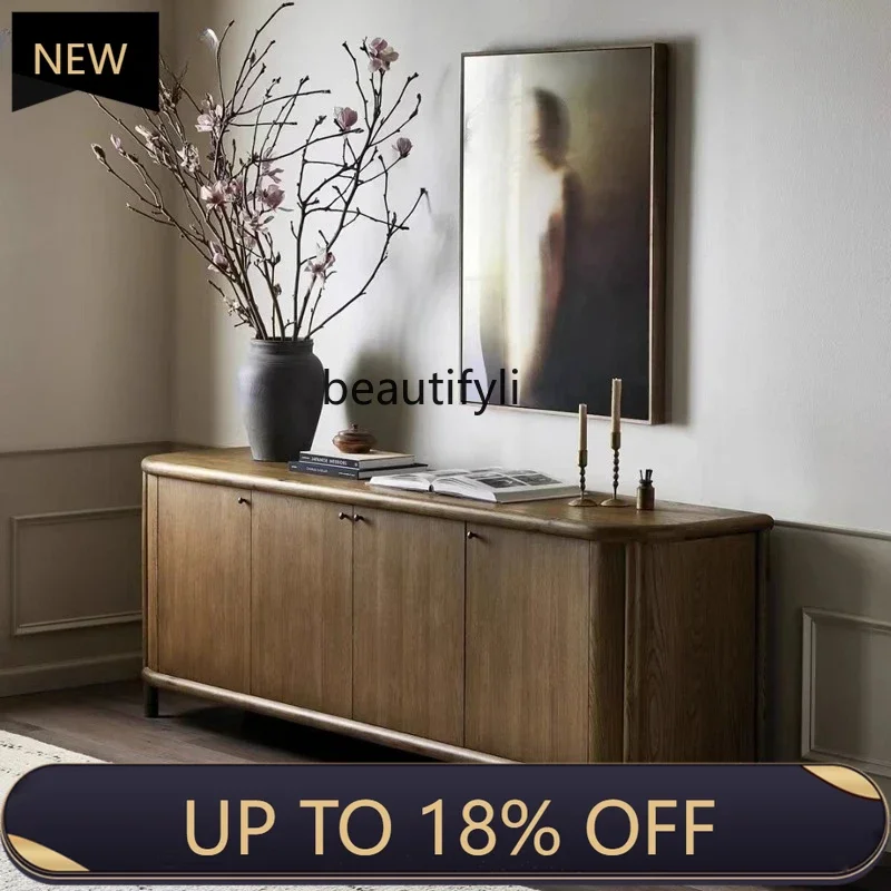 

P178 French Retro Solid Wood Sideboard Cabinet Living Room Storage Hotel Homestay Storage Cabinet American Country Entryway Cabi