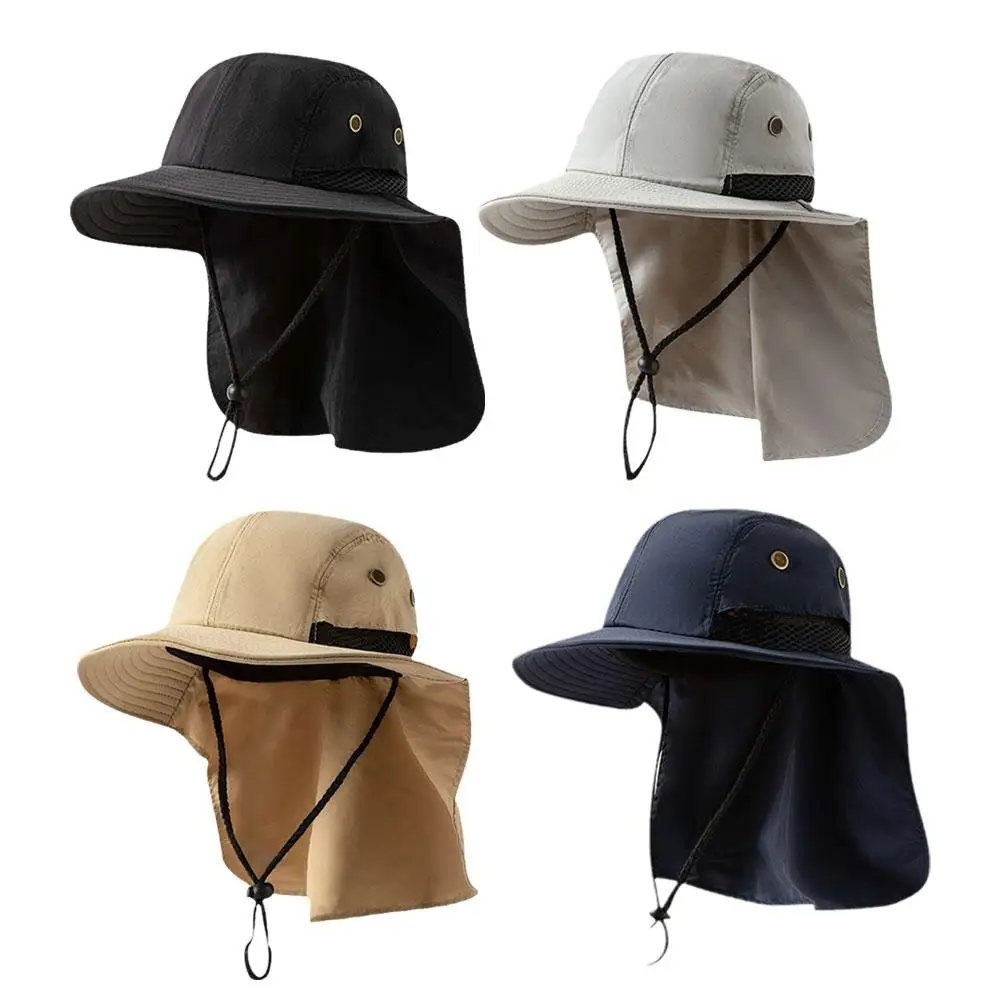 Summer Protective Baseball Hat Men Removable Hat Protect Face Neck Cover Ear Flap Quick Drying UV Protection Hat Fishing Cycling