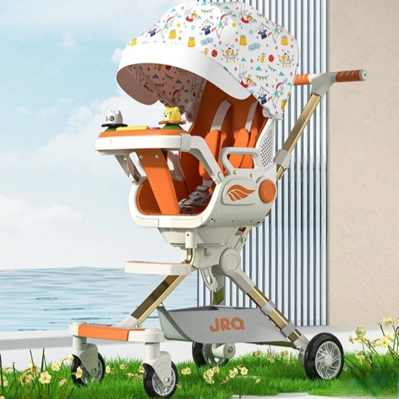 

Легкие коляски, вращающиеся тележки с одним ключом, могут сидеть, может лежать, портативная складная коляска, двусторонние детские коляски с высоким пейзажем