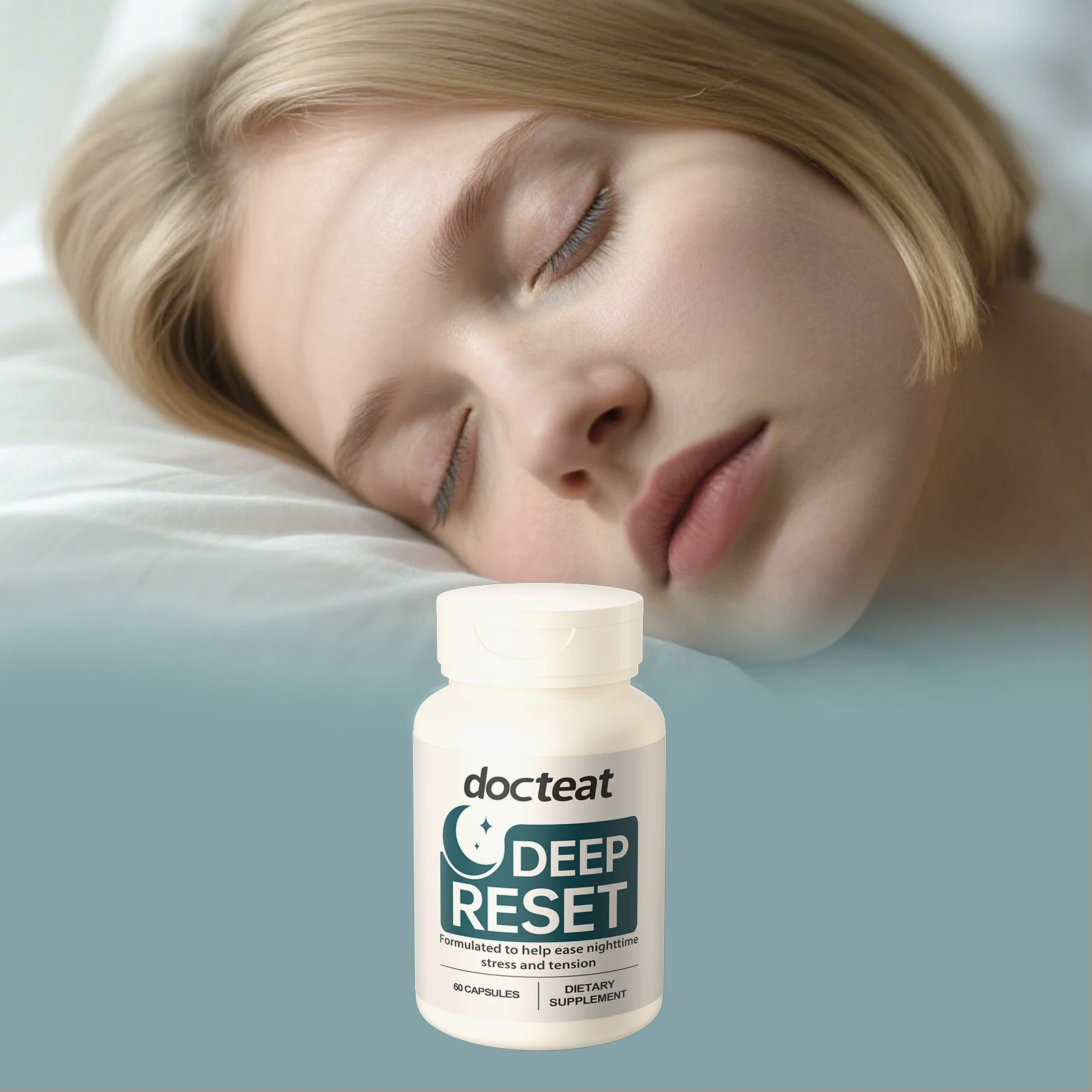 

Docteat Natural Sleep Supplement - Helps Fall Asleep Faster and Relieves Stress