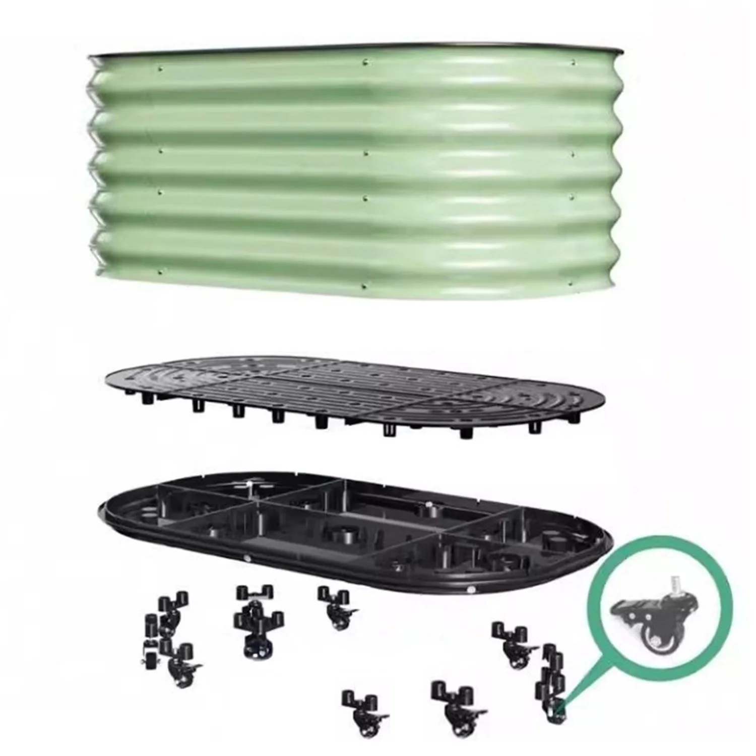 VERTAK Durable Garden Bed Raised Galvanized Steel Baking Paint Finish Raised Garden Bed Metal Planter Box for Outdoor