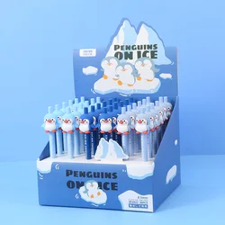 36PCS Penguin series press Rollerball pen cartoon cute 0.05mm neutral signature pen student examination pen wholesale