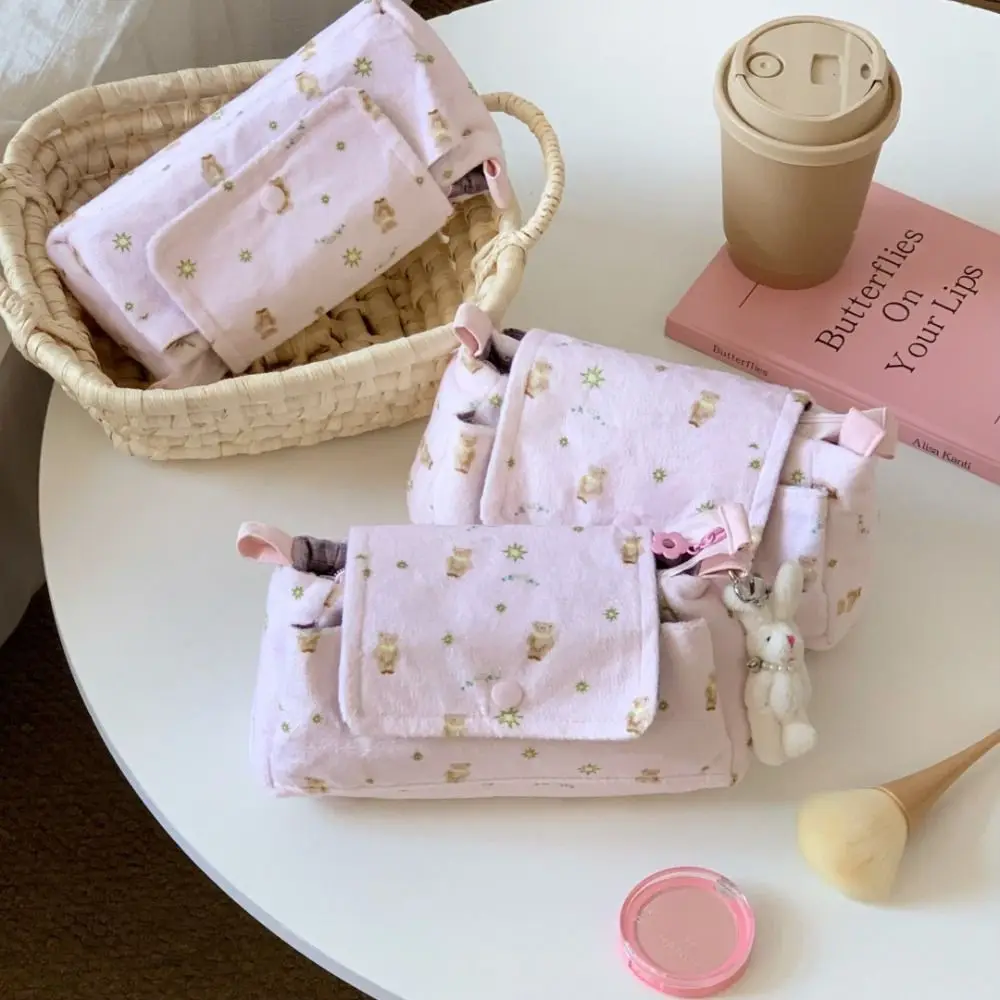 Large Capacity Little Bear Star Pencil Case Printed Sweet Pencil Storage Bag Creative Rabbit Zipper Stationery Pouch