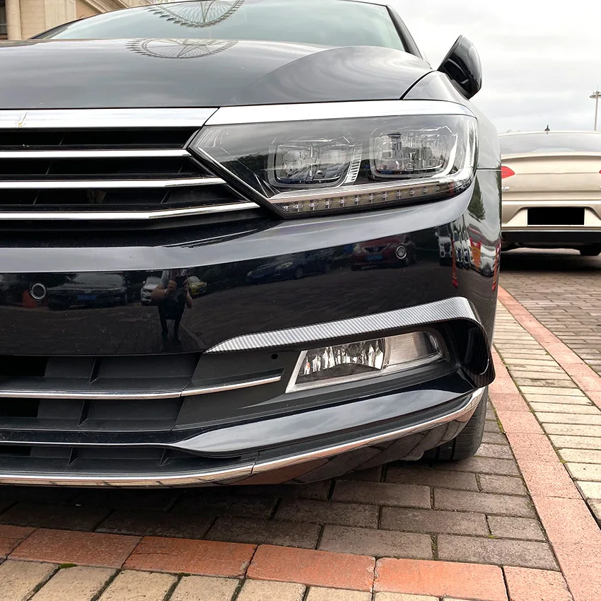 Front Bumper Lip Splitter Side Spoiler For Volkswagen VW Passat B8 Variant R Line 2016 2017 2018 2019 Fog Lamp Eyebrow Trim