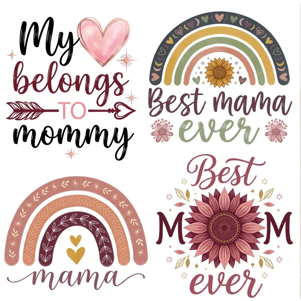 Hot Mom Summer Heat Transfers For Clothing Thermal Stickers DIY washable transfer painting Iron-on Transfer For Clothes Patches