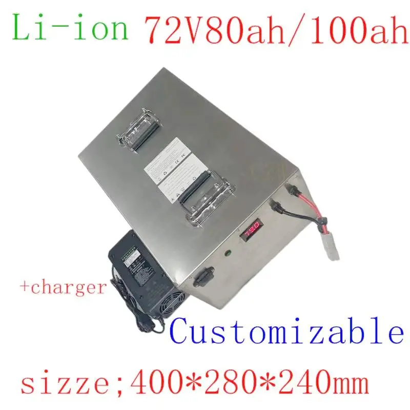 

CZW-Lithium battery 72v 80Ah li ion 72v 100ah lithium ion for 7000w golf club bicycle bike tricycle motorhome +10A charger
