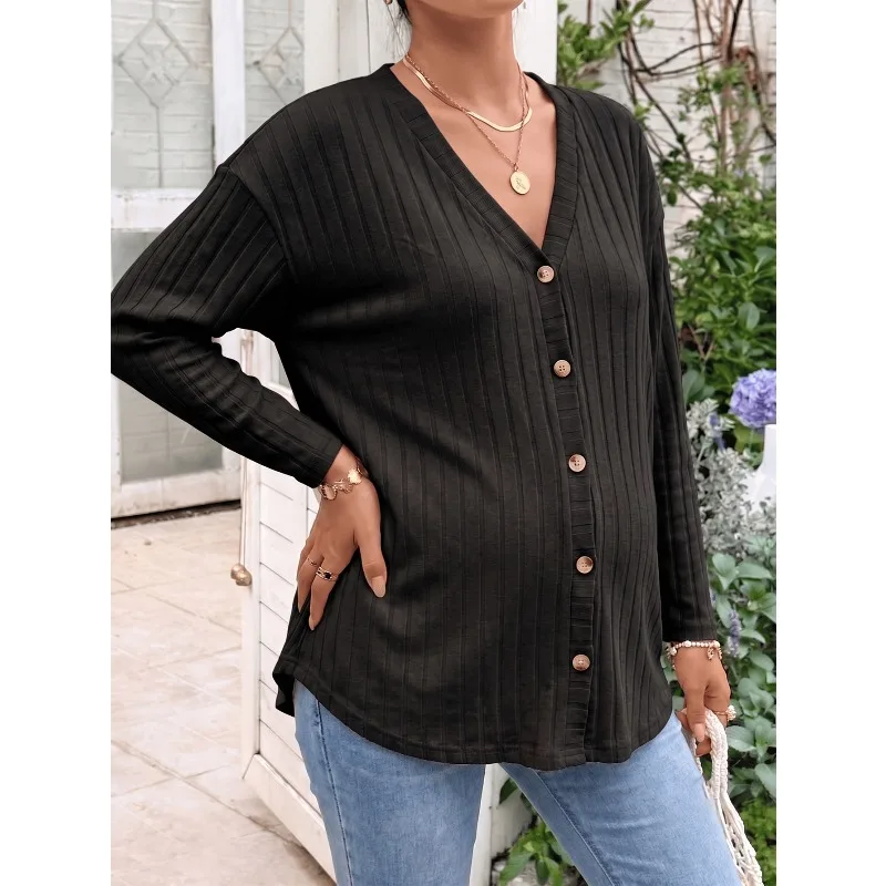 Maternity Maternity knit sweatshirt casual long sleeve top autumn winter women's sweater maternity wear - Aliexpress Deal