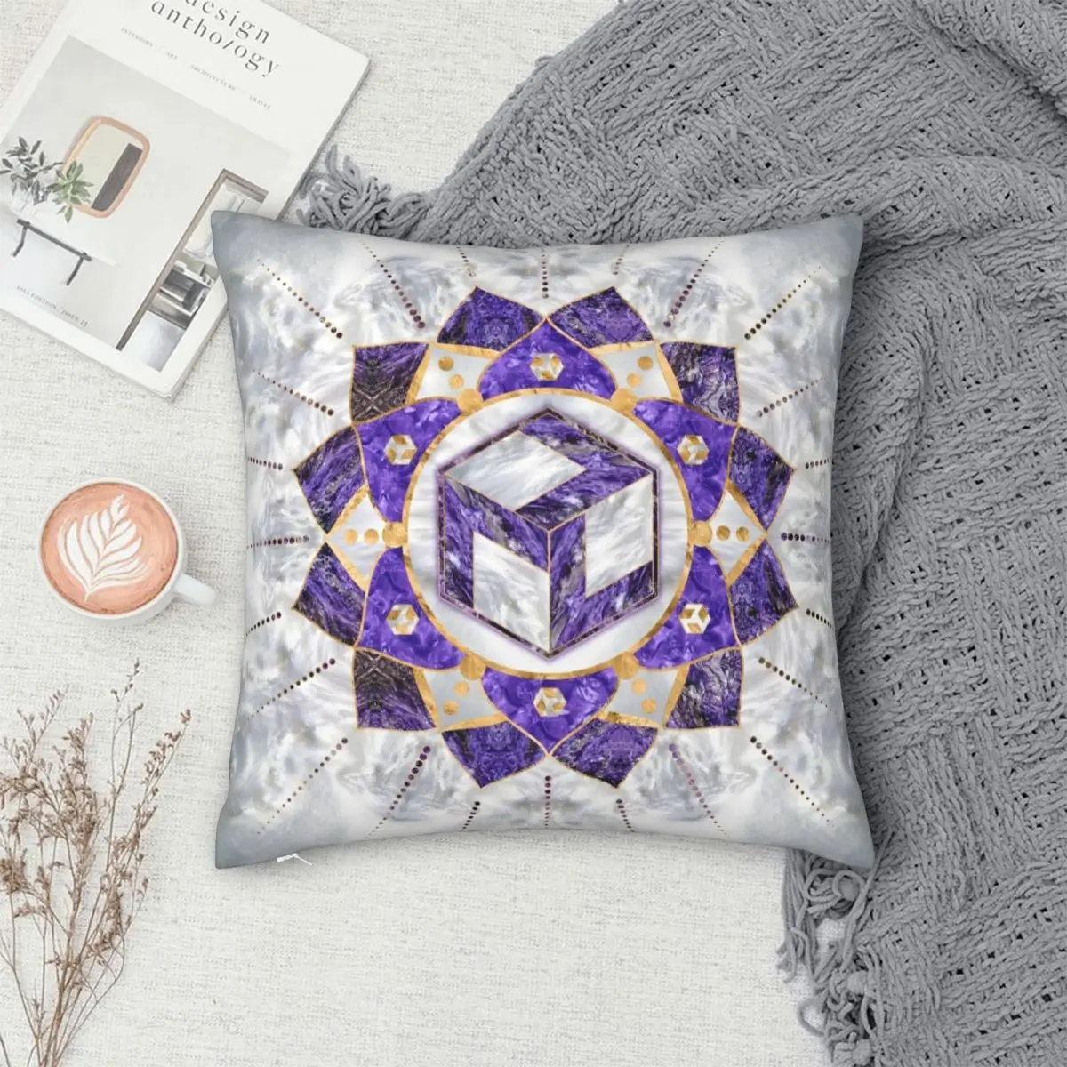 Antahkarana In Lotus Mandala Pillowcase Polyester Linen Velvet Creative Zip Decor Throw Pillow Case Home Cushion Cover Wholesale