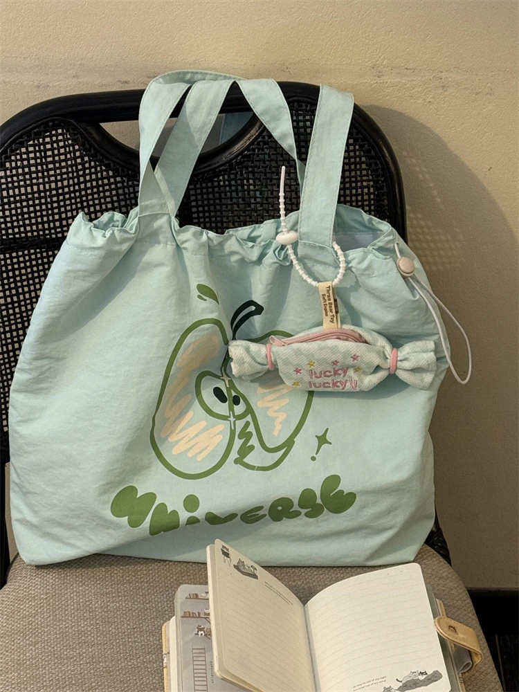 

Summer Fre Single oulder op Bag Korean Lazy Sle Print Canvas Tote Bag Commuting Versatile Handbag