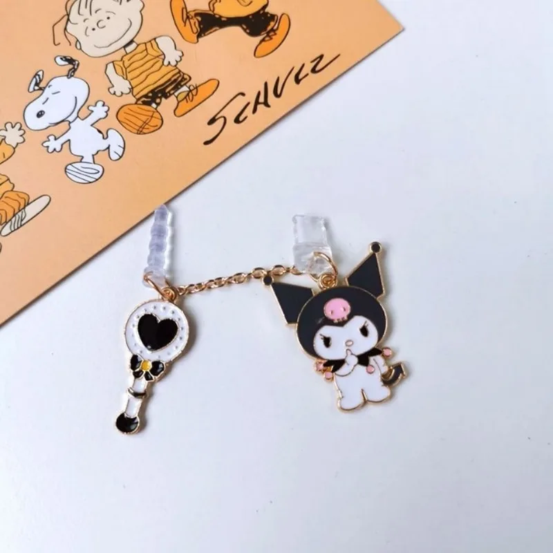 Sanrio Kuromi Metal Phone Anti-Dust Plug for Iphone Android Type-c Cartoon Silicone Phone Charging Port Dust Pendant