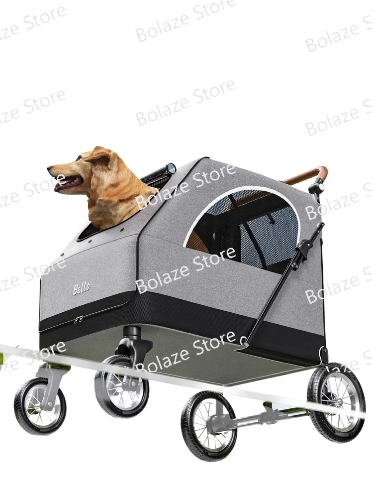 Large Pet Cart Dog Dog Cart Folded Large Space Load-bearing 55KG Out Pet Dog