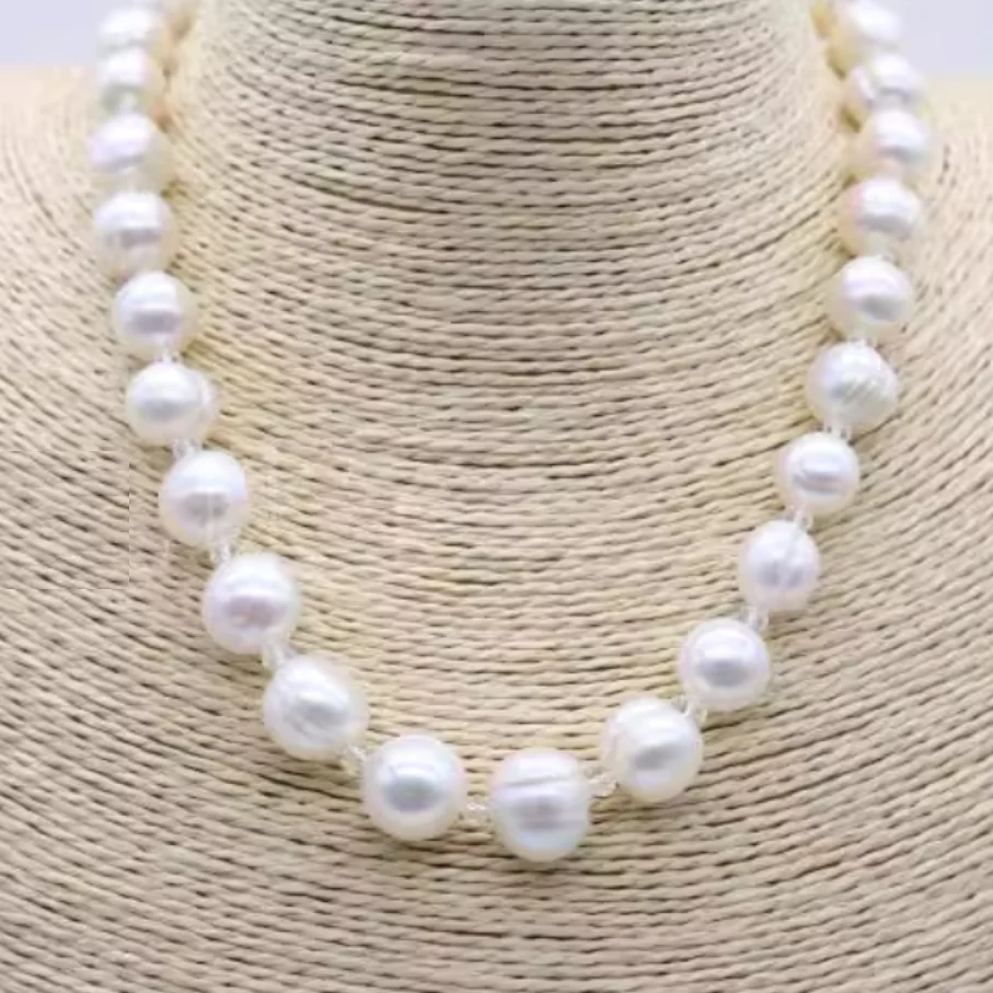 

GENUINE SOUTH SEA WHITE BAROQUE PEARL NECKLACE & 20"12-14MM PEARLS
