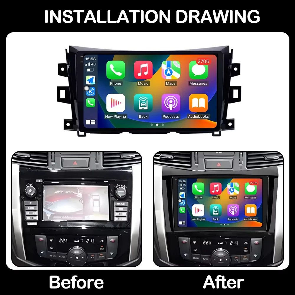 10 Inch Carplay Android 16 For Nissan NAVARA Frontier NP300 2015 - 2024  Car Radio Stereo Multimedia Video Player 5G GPS