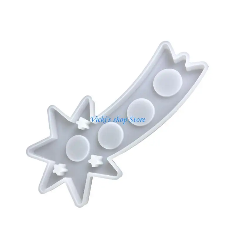 

Silicone Star Holder Mold 4 Holes Christmas Meteors Candlestick Mould Festival Decoration Concrete Cement Mold