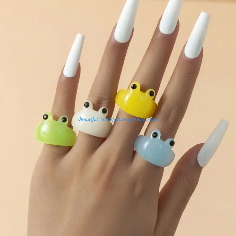 

E56A Simple Rings Cartoon Animal Open Rings Girlfriends Couple Gift Jewelry