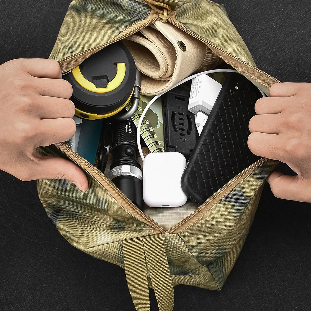 

1Pcs Travel Sundries Bag Heavy Duty Oxford Fabric Lightweight Portable Storage Pouch for Hiking Fitness Outing Outdoor Use