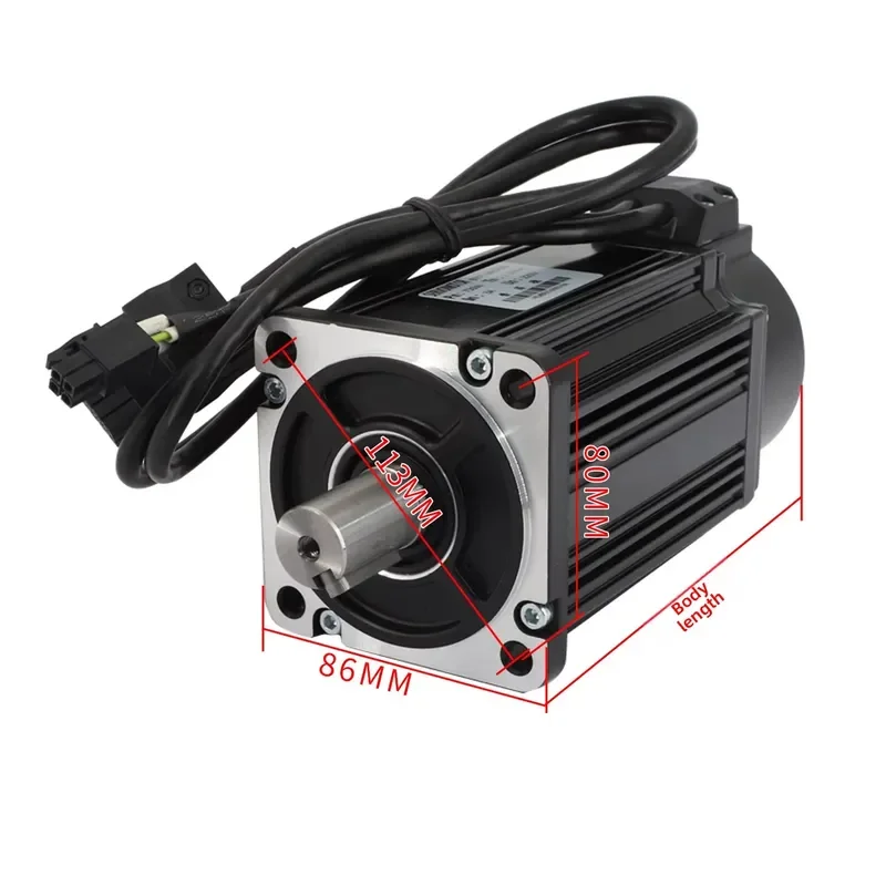 40-130 Frame Size 400W 750W AC Servo Motor Kit with Driver Precision 3000rpm 220V Stepless Speed Control Integrated Set for