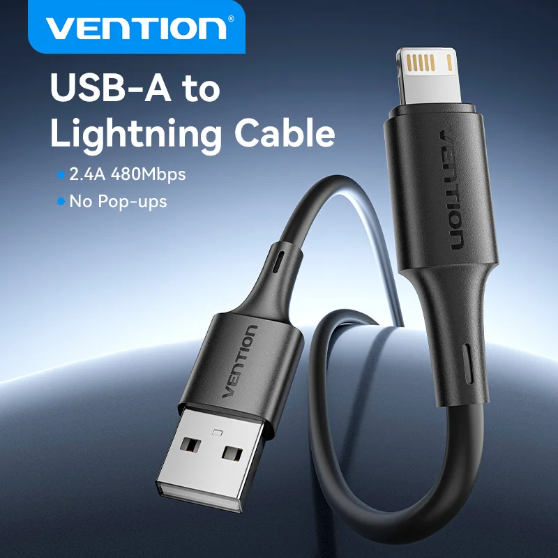 

USB-кабель Vention для iPhone 13 12 11 USB A To Lightning Кабель для передачи данных 2,4 А Кабель для быстрой зарядки для iPhone Зарядное устройство USB-линия передачи данных