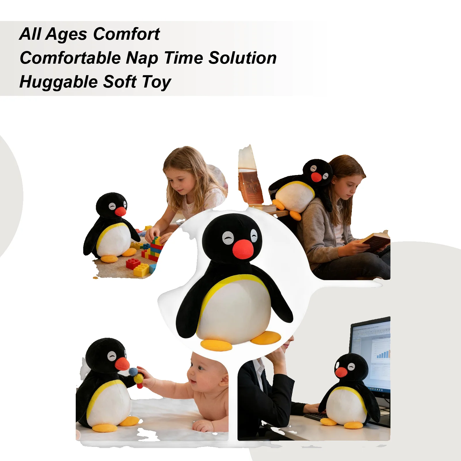 

Soft Penguin Plush Stuffed Toy Cute Penguin Couple Doll Toys Plush Animals for Home Decoration for Kids Adults Birthday Gift