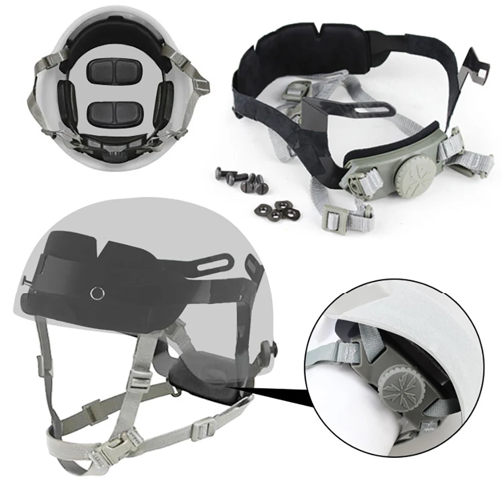 Tactical FAST Helmet Advanced Cingulate Head Locking Suspension System Adjustable Chin Strap Head Locking Buckle Helmet Replacem