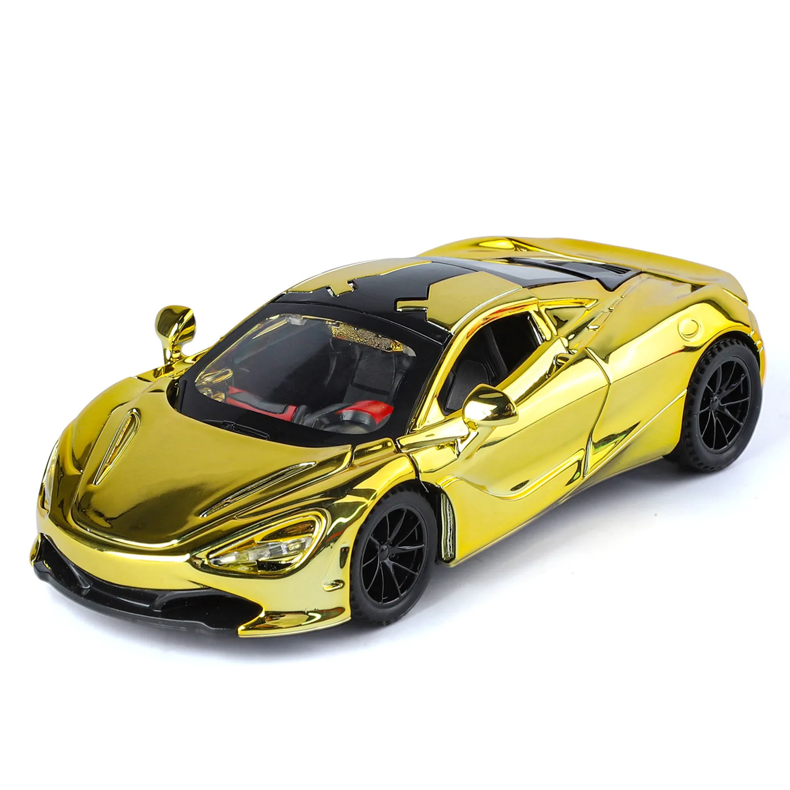 

1: 32 McLaren 720s simulation alloy sports car model, auto parts ornaments with sound and light, children's toys