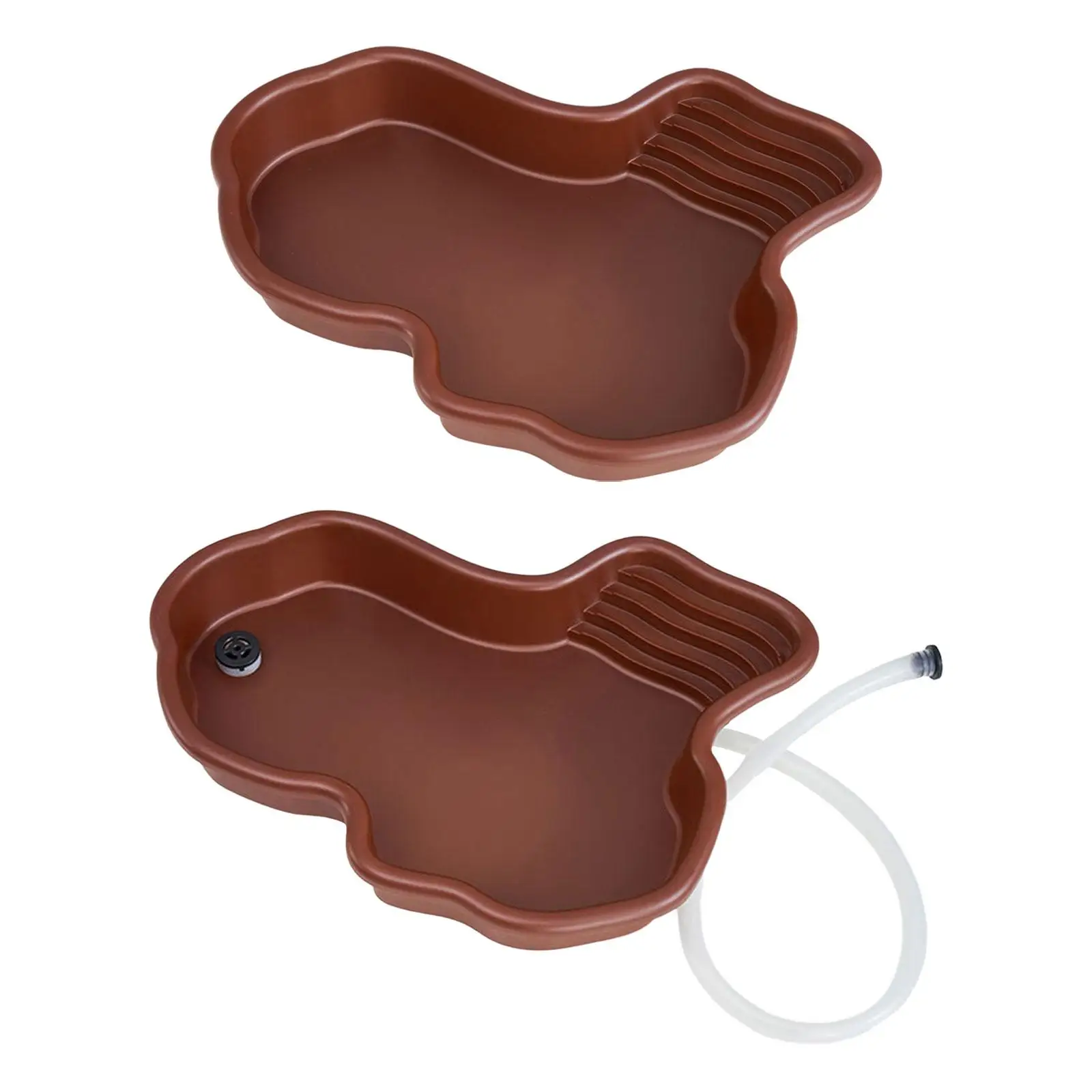 Reptile Bathing Pool Extra Large with Slope Tortoise Water Dish Lizards Habitat for Tortoise Snake Turtle Gecko Chameleon