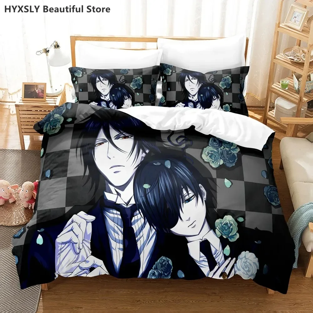 

Black Butler Anime Bedding Set Duvet Cover Pillowcases Twin Full Queen King Kids Teens 3D Anime Duvet Cover Sets Bed Linen