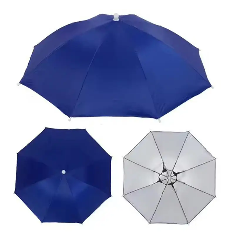 Kopfmontierter Regenschirm, faltbar, wasserdicht, UV-Schutz, Sonnen- und Regenkappe für Outdoor-Aktivitäten wie Angeln, Camping, Strand, für Männer und Frauen – Detail 6