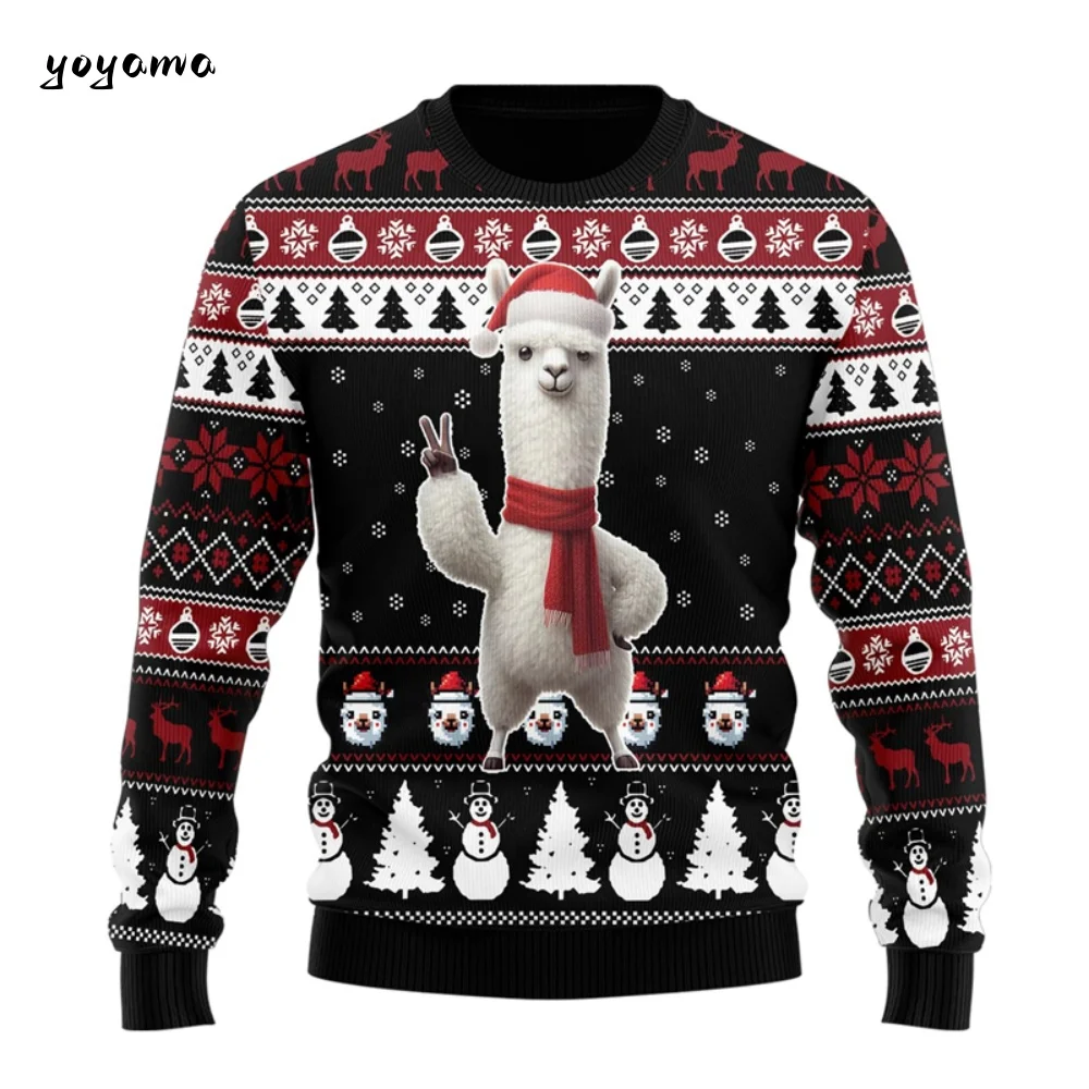 2026 عيد الميلاد لطيف الألبكة الفتيات بلوزات ثلاثية الأبعاد عادية للجنسين Harajuku البلوز البلوفرات القبيح عيد الميلاد موضة الرجال بلوزات