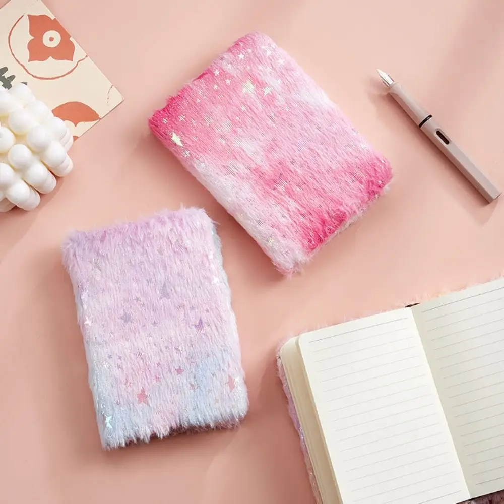 Diary Note Pad A6 Plush Notebook Daily Planner Journal Book Star Gilding Notebook Scrapbooking Hand Account A6 Furry Notebook