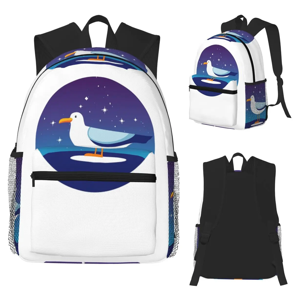 

Cosmic Circle Seagull Student Backpack School Bag Hiking Travel Daypack for Boys Girls Fashion Bookbag Shoulder Bags