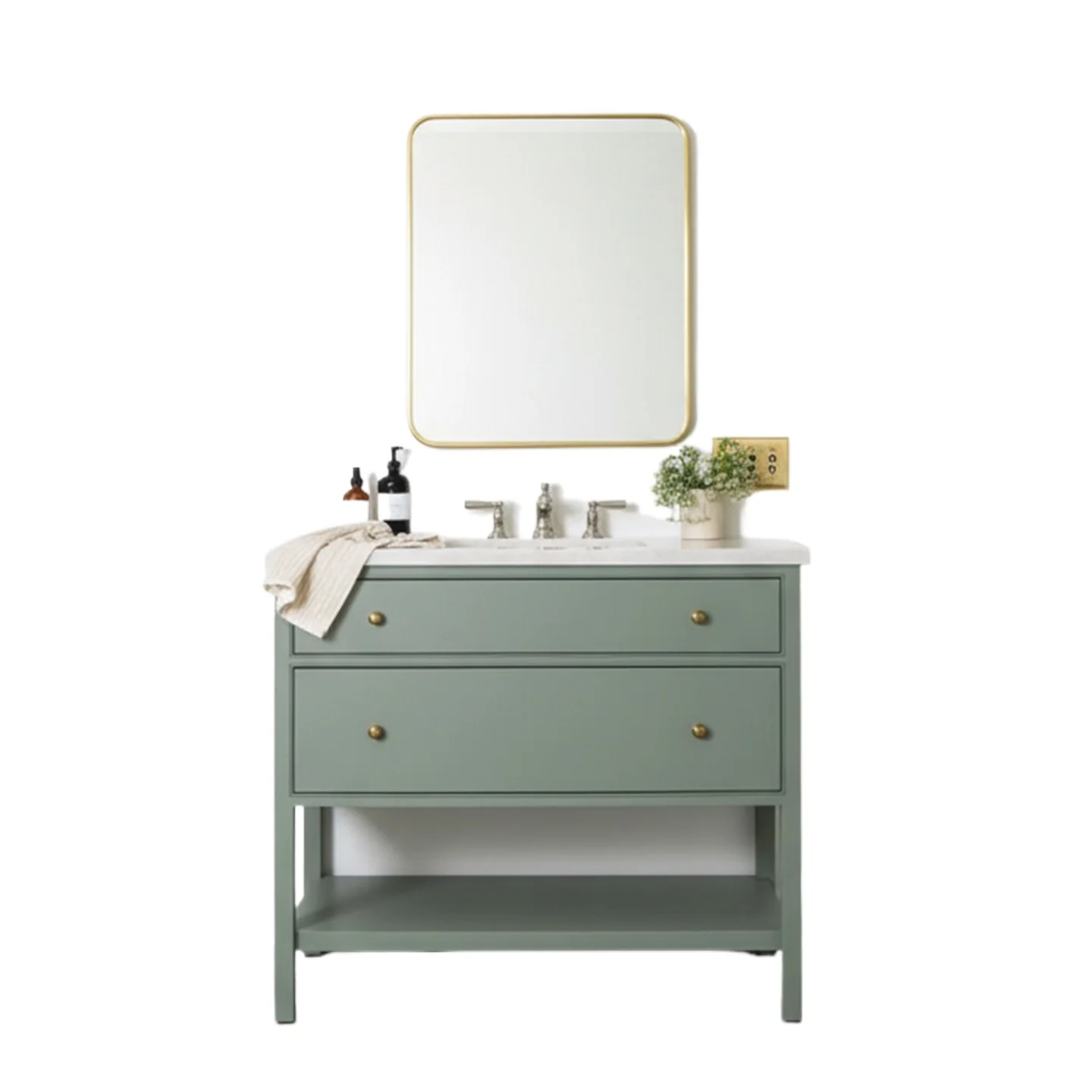 Floor-to-ceiling bathroom cabinet, oak paint washstand integrated basin, bathroom washbasin cabinet combination