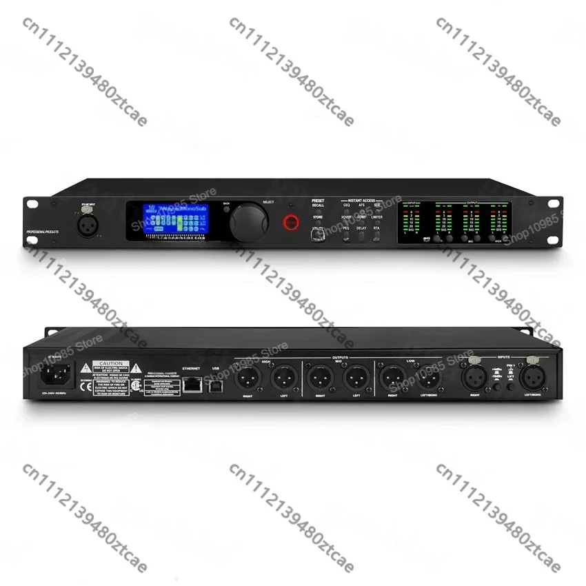 2 Input 6 Output Digital Speaker Management Processor, Professional DSP Audio Crossover For Bar Stage Live Sound
